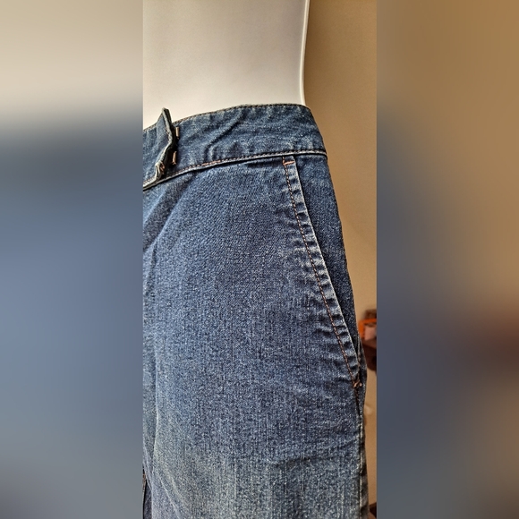 The Limited Jeans Drew Jeans Dark Blue Jeans Mid Rise EXTRA WIDE LEG Size 8 - Picture 4 of 13